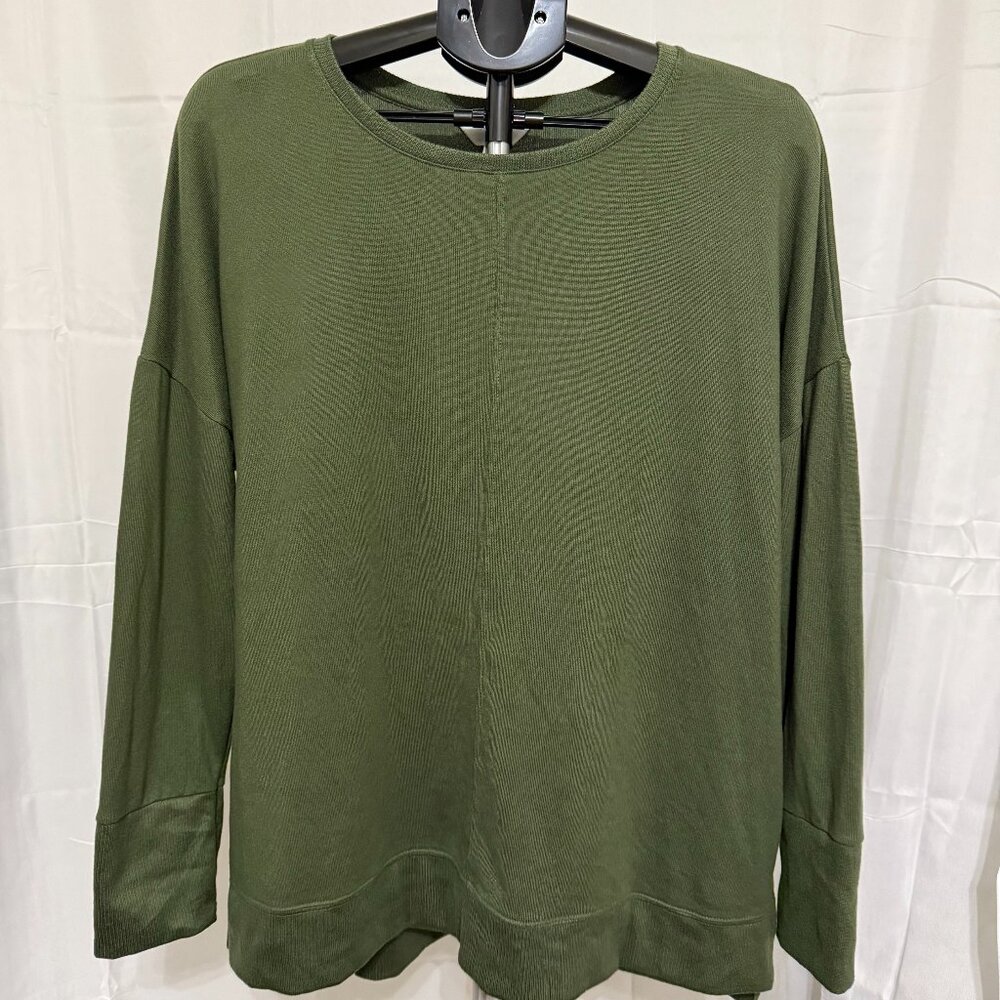 Time And Tru Olive Green Knit Women's Tunic Long Sleeve Top XL (16-18)